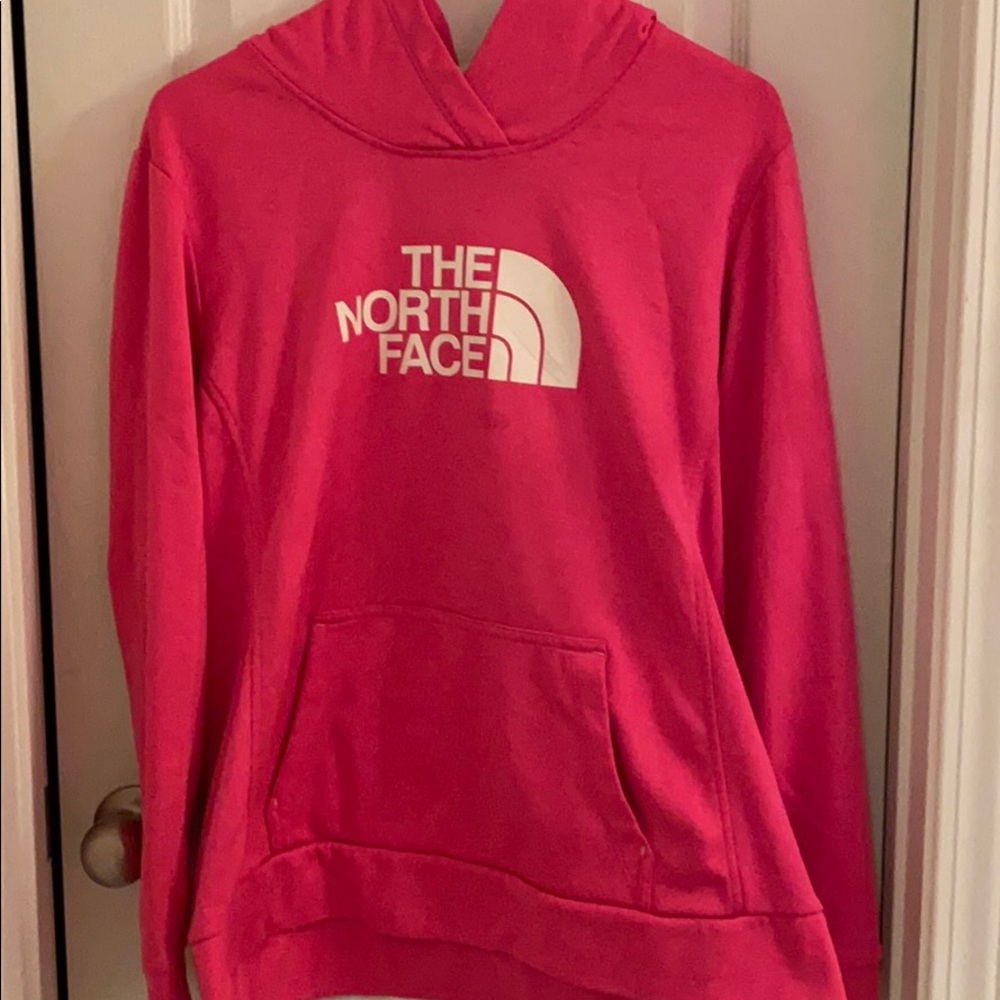 Hot pink north face hoodie